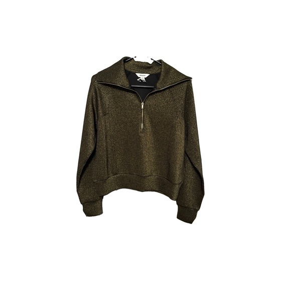 SPANX Tops - Spanx Air Essentials Half Zip Shine Sweatshirt Black Gold Women's XS 1/2 Zip